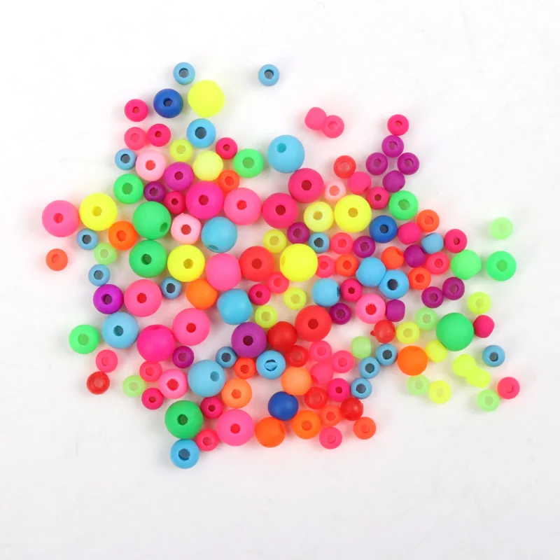 6 8 10mm mixed Matte Fluorescent Acrylic Neon Seed Spacer Beads For Jewelry making Diy YKL0219