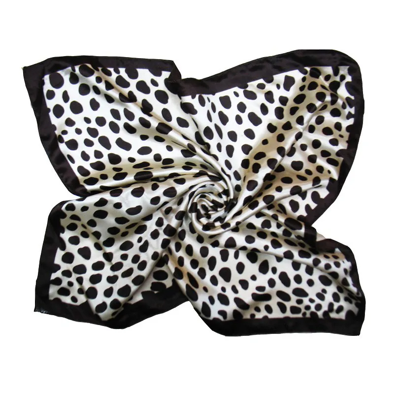 Square Scarf Hair Tie Fashion Korean Print Animal Leopard Business  Small Head neck Satin Silk Scarf For Women