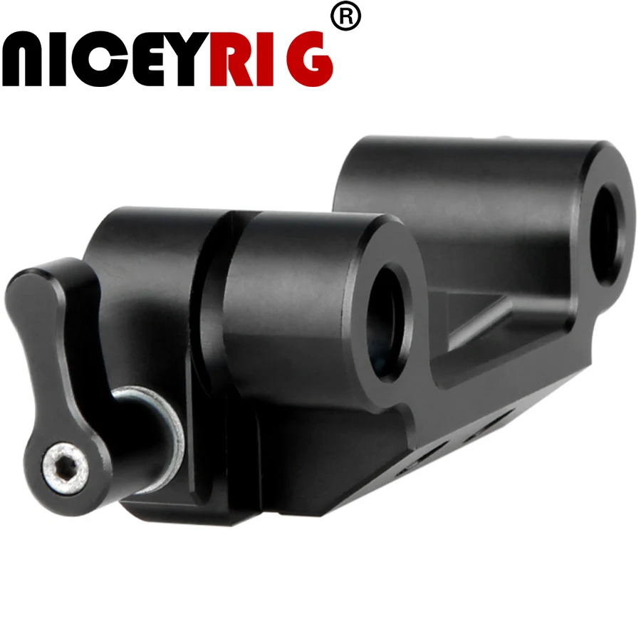 

NICEYRIG 15mm Rod Clamp Shoulder Rig Double 15mm Rod Stopper DSLR Camera Rig Shoulder 15mm Double Rod Railway Clamp Cap 1/4"