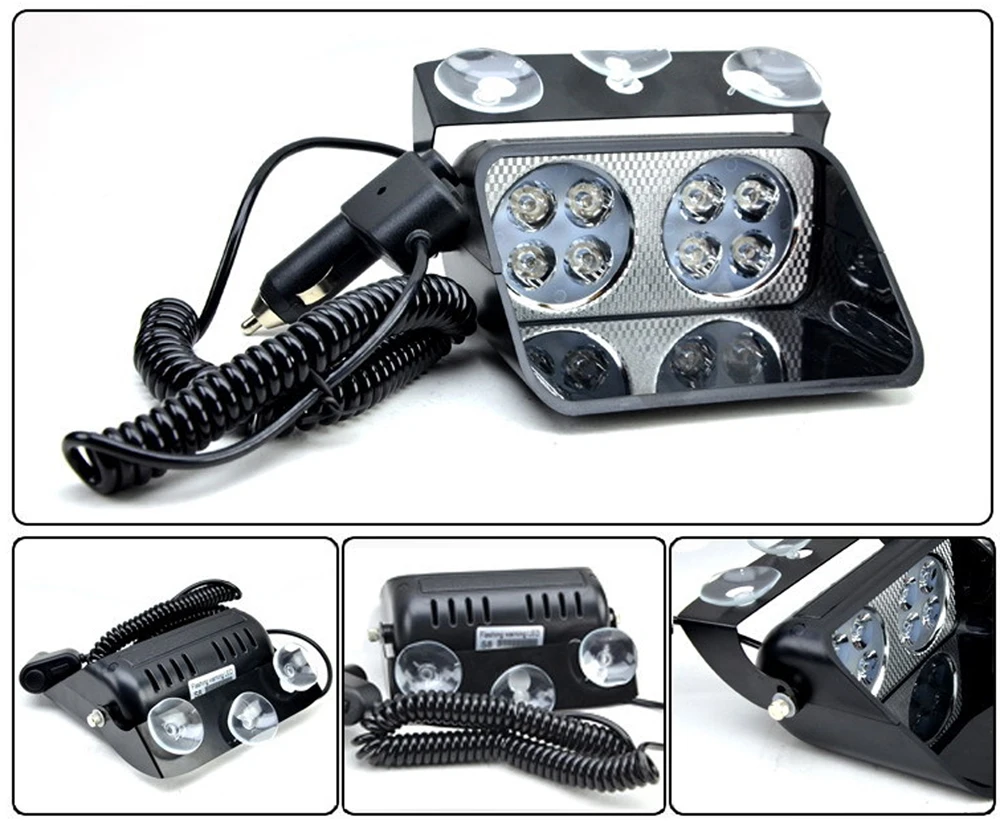 Car Strobe Light sucker Highlight scoop Police Lights Warning Lights Fog lamps front glass Flashing lights Red and blue