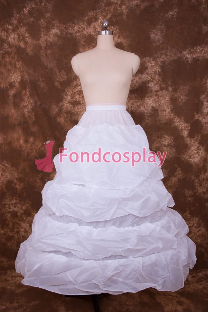 

fondcosplay adult sexy cross dressing sissy maid White Long fish bone Petticoat accessories[Q004]