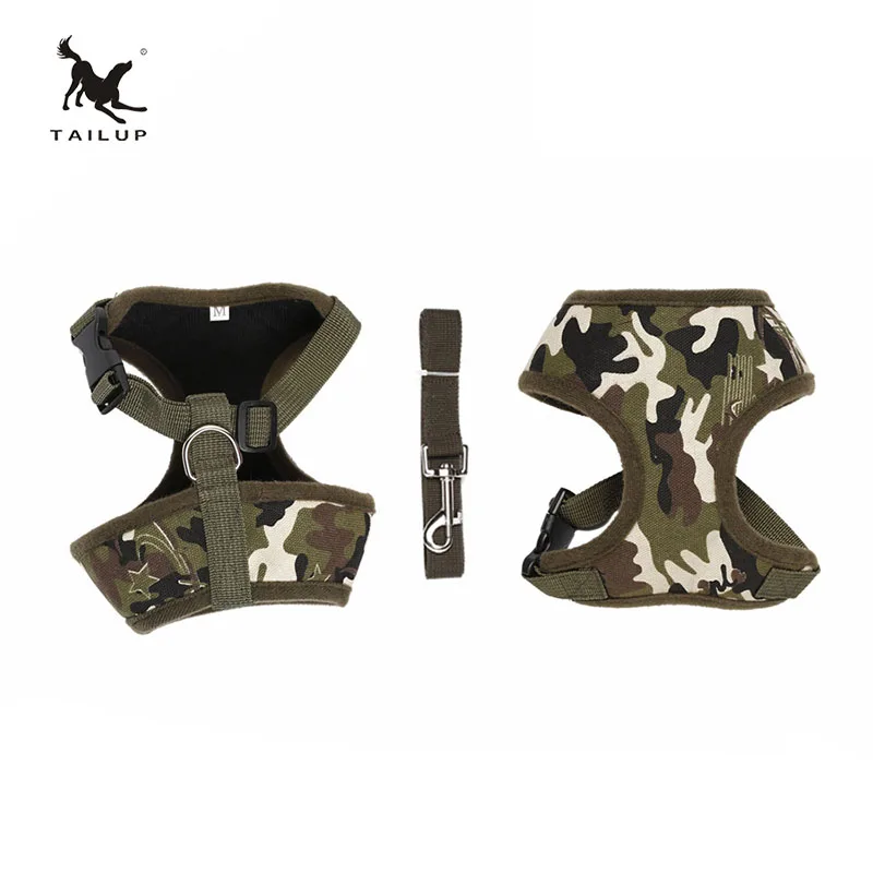 TAILUP Goods For Pet Camouflage Weighted Dog Harness Autumn Dog Waterproof Clothes With Leash Hot Sale