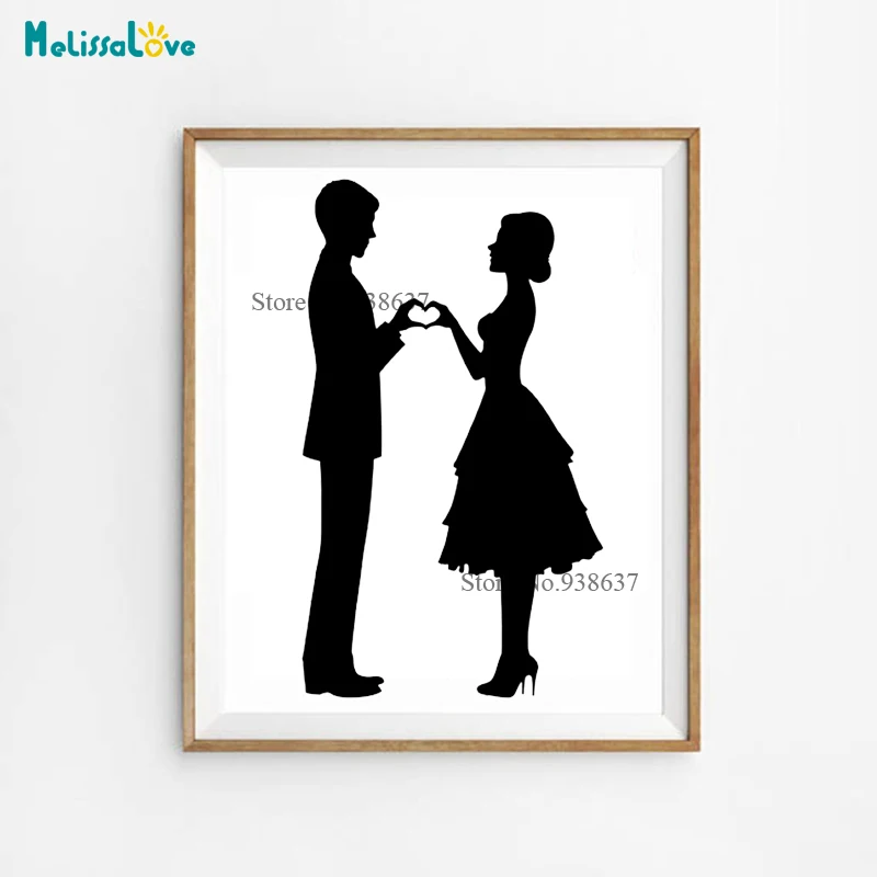 Love Sticker Sweetheart Couple Bride And Groom Board Stickers Wall Decor Wedding Room Bedroom Decal CL260