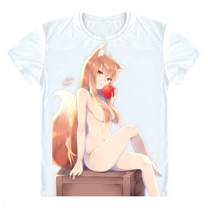 Coolprint Anime Shirt Spice and Wolf T-Shirts Multi-style Short Sleeve Spicy Holo The Wise Wolf Cosplay Motivs Hentai Shirts