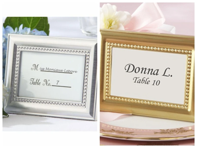 

(20Pc/lot) Wedding Decoration craft of Silver and Gold Photo Frame Also as Place card Holder For Party Favors and Guest Gifts