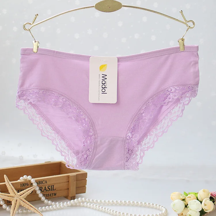 10pcs New laciness Girl shorts briefs Modal cotton buds lace underpants Slim panties girls teenagers underwear wholesale