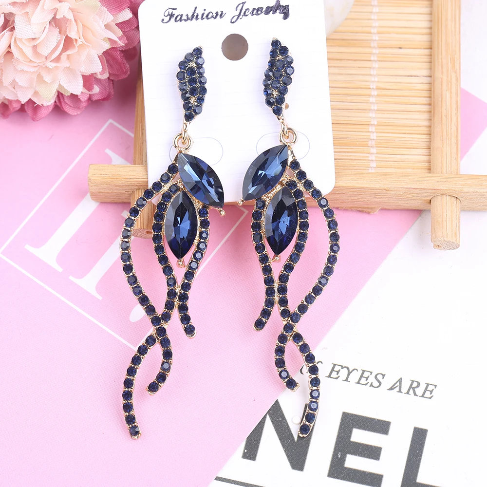 VEYO Crystal Dangle Earrings Trendy Line shape Rhinestone Earings Fashion for Women Jewelry Pendant