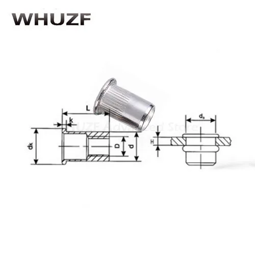 20PCS M3 M4 M5 M6 M8 M10 304 Stainless Stelel Rivet Set Rivets Threaded Rivet For Metal Plates Tubes Fasteners Tools