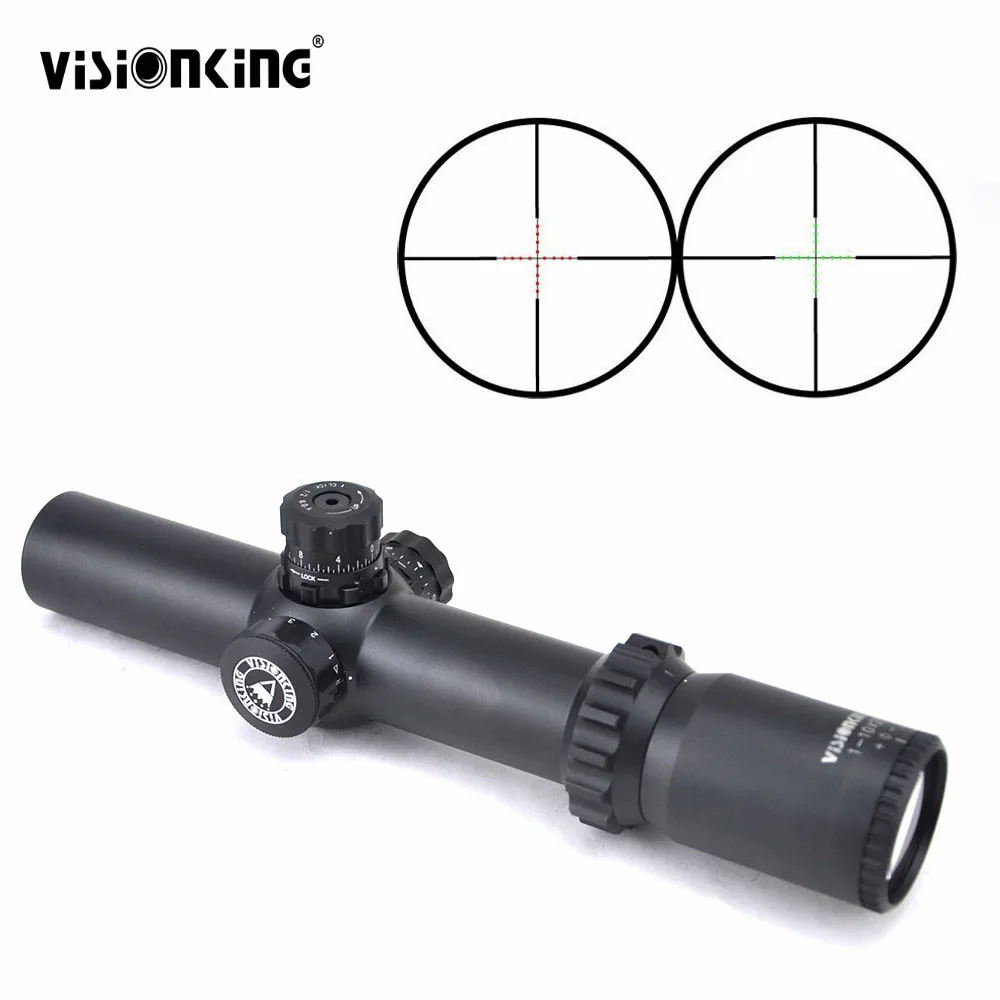 

Visionking Large View 35mm Tube 1-10x28 Hunting Riflescope Lightweight Mil-dot Illuminated Long Range Sniper Optical Sight .308