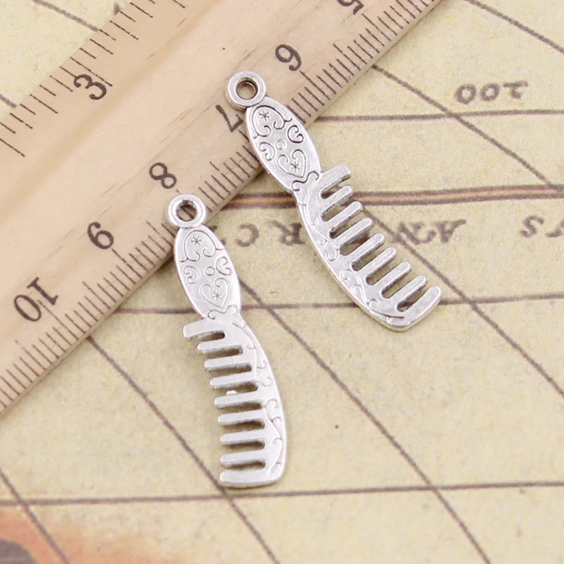 20 sztuk Charms dwustronna grzebień 35x9mm tybetański srebrny kolor zawieszki antyczne tworzenia biżuterii DIY Handmade Craft