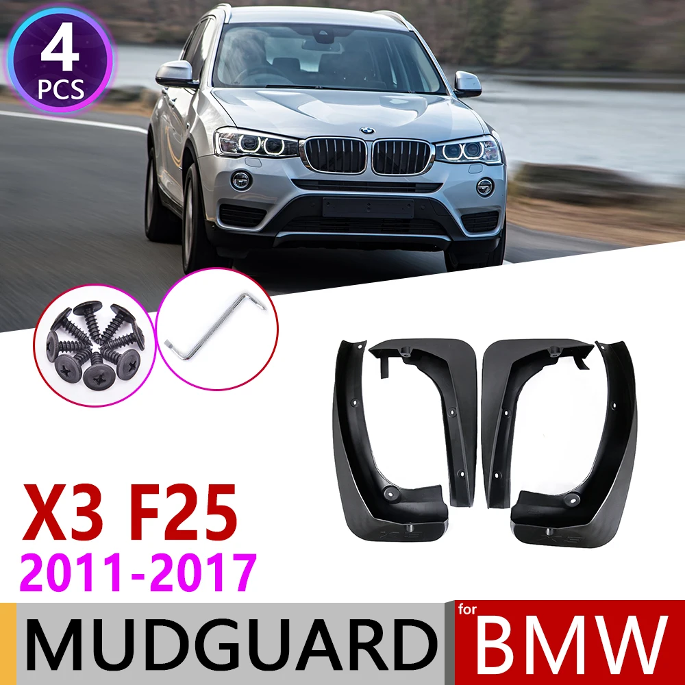 

4 предмета в комплекте, для BMW X3 F25 2011 ~ 2017 спереди и сзади автомобиля Fender Брызговики Всплеск клапаном аксессуары для брызговиков 2012 2013 2014 2015 2016