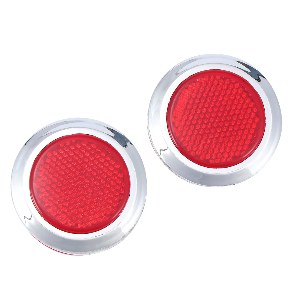 4pcs Brand New and High Quality Creative Red Chrome Car Reflective Sticker Safety Warning Reflector Self Adhesive