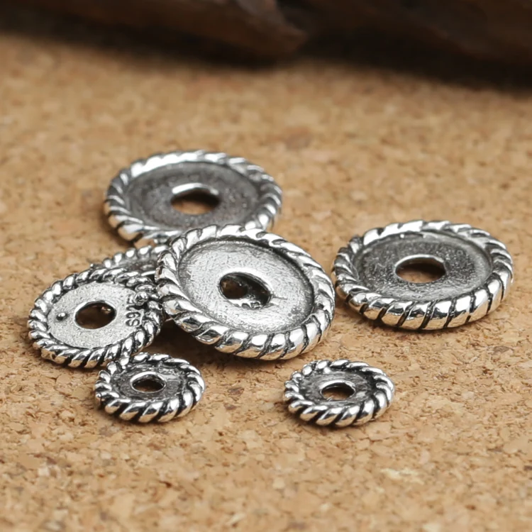 

Ювелирные изделия из настоящего серебра 925 пробы, бусины-разделители из стерлингового серебра, ювелирные изделия, буддийские разделители mala