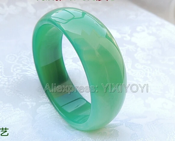 Beautiful 18-22mm Wider AAA Natural Ice Green Agate Jade Lucky Bangle Elegant Charming Girl's Gift Bangles Fine Jewelry 55-62mm