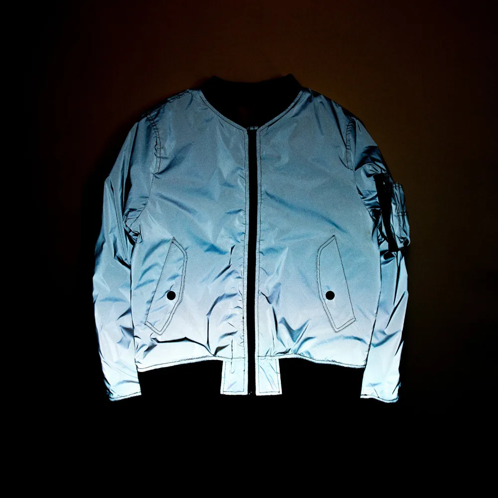 Autumn Winter Night Full Reflective Jacket Windbreaker Clothing Mens Tactical Techwear Bomber Jackets And Coats Manteau Homme