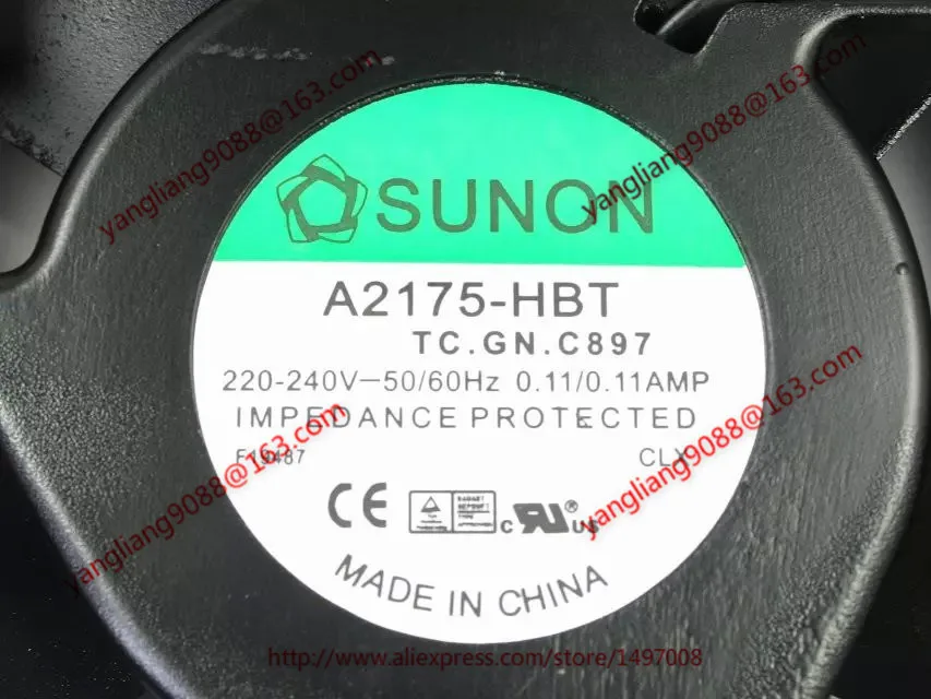 SUNON A2175-HBT TC.GN AC 220-240V 0.11AMP 172x172x51mm Server Cooling Fan