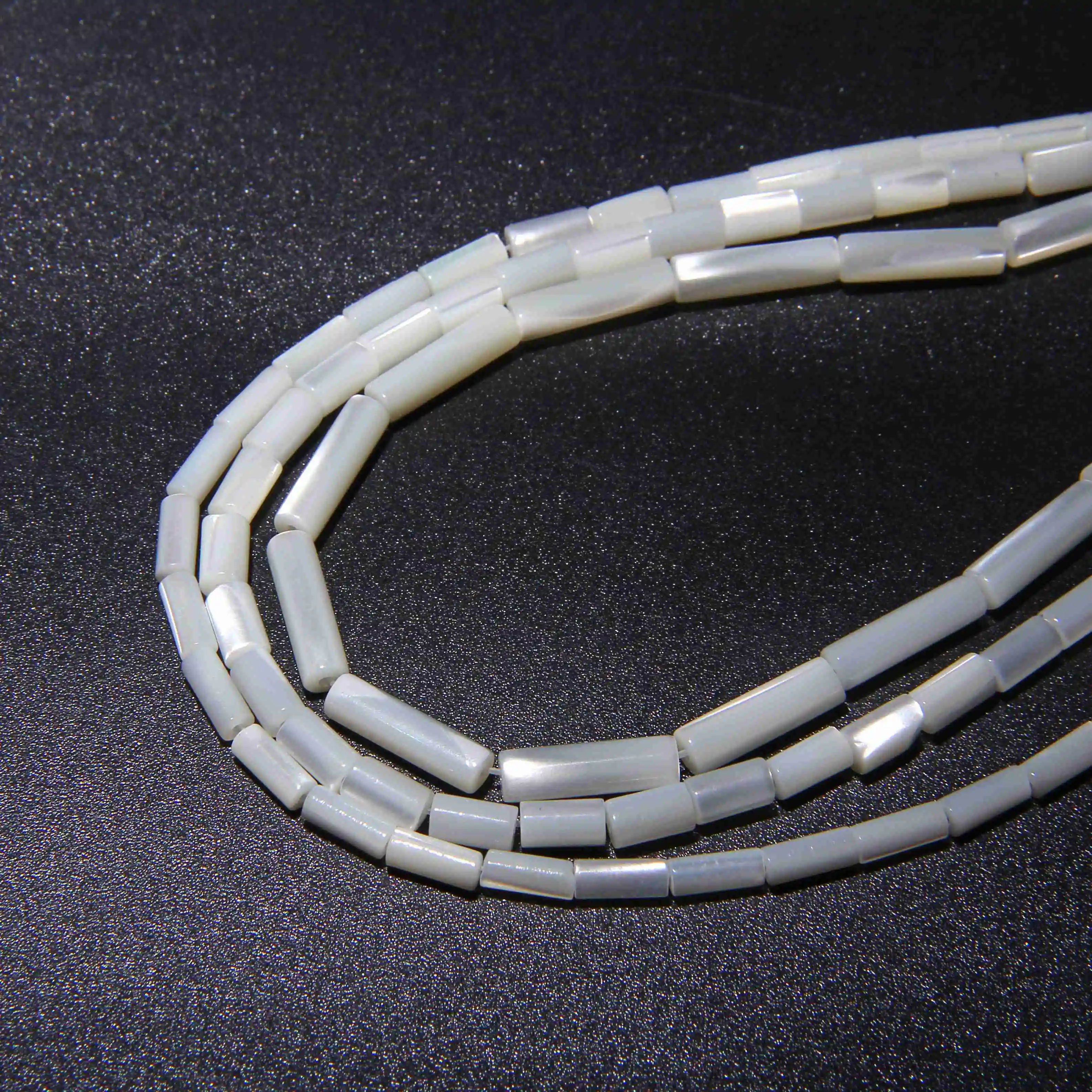 

MOP Tubular Beads White Mother Of Pearl Shell Bead Long Tube Natural Shell Beads For Jewelry Making Bracelet Necklace 15" Strand