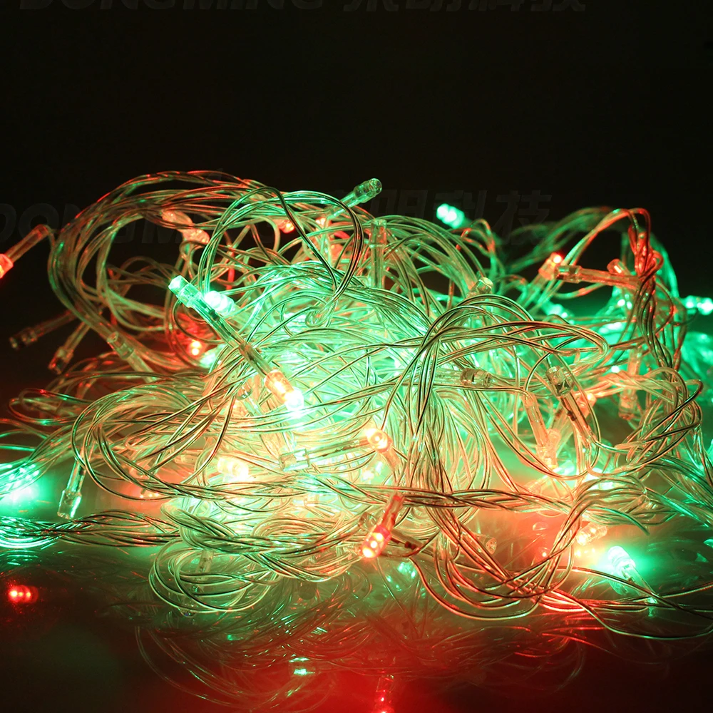 100pcs Wedding Fairy Christmas Lights Outdoor Christmas tree Decoration EU Plug 20M 200 LEDs 220V 8 Displays LED String Light