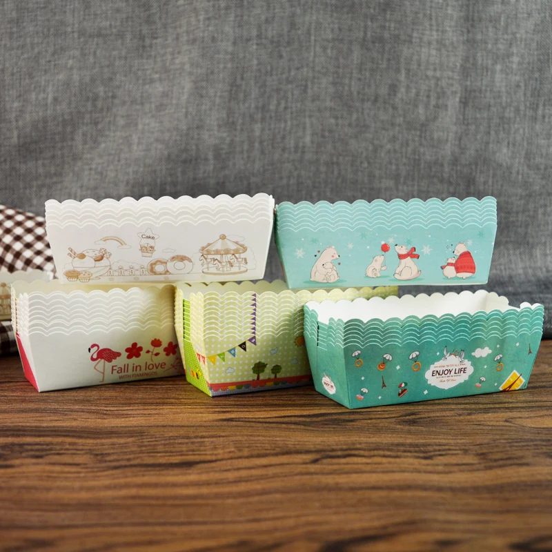 

200pcs Rectangular high temperature cake paper cup, boat type cup,mechanism high temperature cup, baking equipment,Three styles
