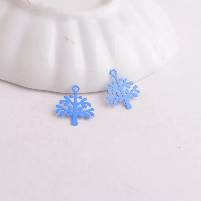 100 Stück AC9063 8mm*10mm Baum-Anhänger Artikel für DIY-Ohrringe Schmuckherstellung – Detail 5