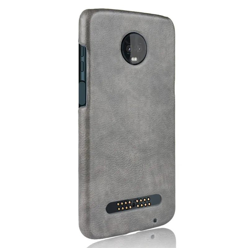 Voor Motorola Moto Z3 Play Case Luxe Ultra Slim Litchi Cover Voor Moto Z3 Spelen Retro PC Shockproof Telefoon Gevallen
