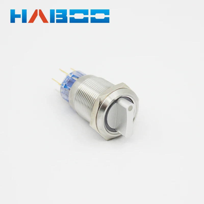 5pcs/lot dia.19mm illuminated 2position selector switch 1NO+1NC on-off ring head selector switch 6V 12V 24V 110V 220V