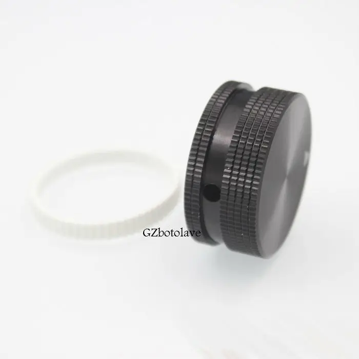 무료 배송 1 개 검정색 흰색 라인 알루미늄 전위차계 손잡이 캡 40MM * 18MM 전위차계 용 손잡이