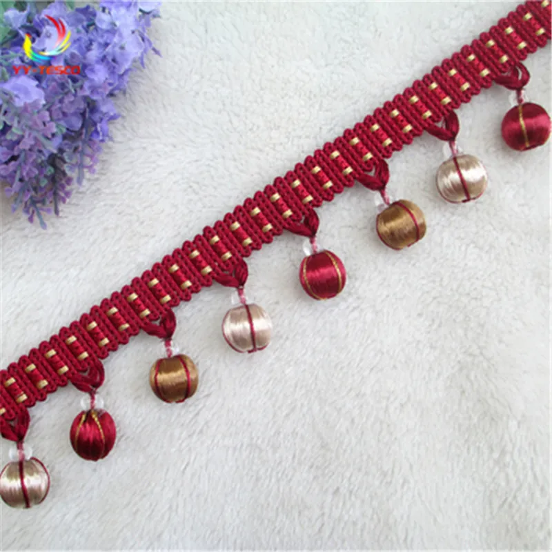 5 Yards Lace Tassel Fringe Cotton Ethnic 4.5cm Lace Curtain Trim Ribbon Sewing Latin Dress Stage DIY Garment Decorative