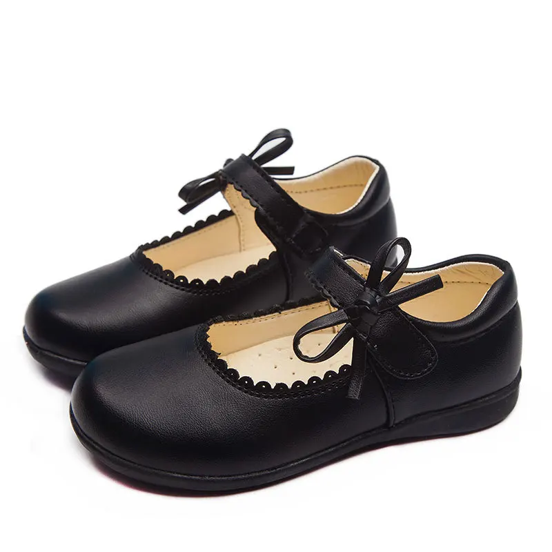 Black White Spring Autumn Girls Princess Shoes For Kids School Black Leather Shoes For Student Dress Shoes Girls 3 4 5 6 7 8-15T