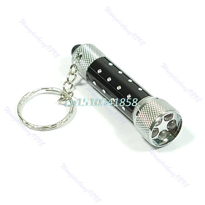 1Pc 5 Mini LED Flashlight Torch Key Chain Key Ring Keychain Black New #Y51#