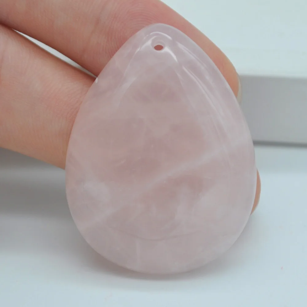 Natural 40x30MM Amethyst  Rose Quartz Tigereye Agate Lapis Rhodonite Stone Beads Teardrop CAB Cabochon Hole Jewelry GEM Pendant