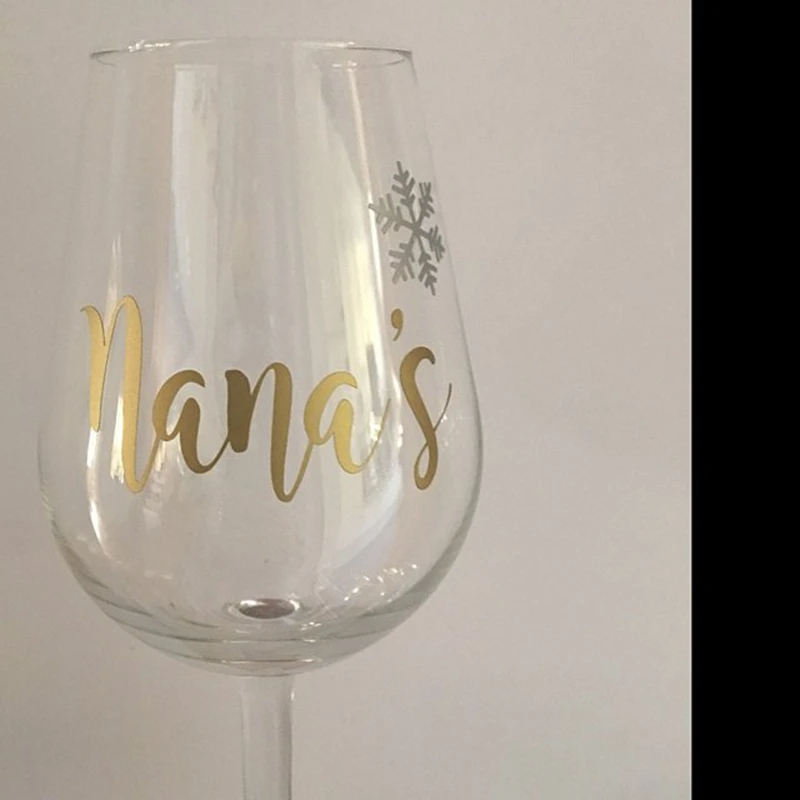Custom Name Vinyl Decal for Wine Glass Decor, Personalized Wine Glass Decals Wedding Party Decoration