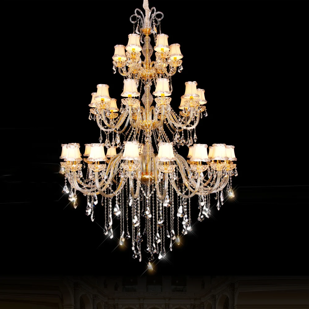 

Three Layer Large Chandelier Lighting For Hotel Nodic Crystal Chandeliers Dining Room Crystal Lighting indoor Bedroom Lamp Deco