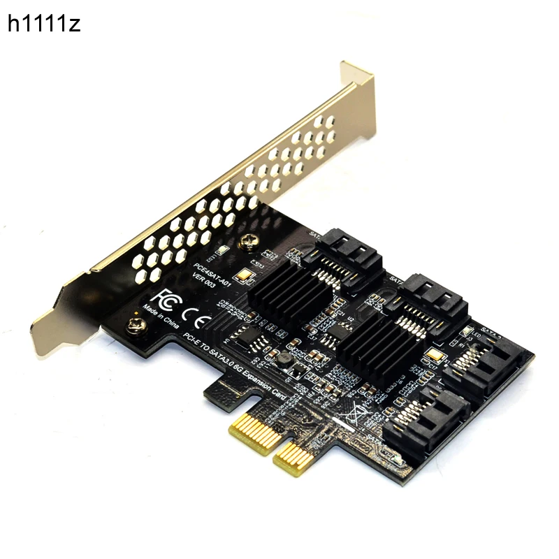 

4 Ports SATA 6G PCI Express Controller Card PCI-e to SATA III 3.0 converter with Heat Sink Expansion Adapter Board for PC