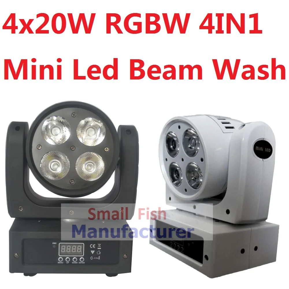 

Free Shipping Super Beam 4x20W 4in1 RGBW CREE LEDs LED Beam Wash Moving Head Light Super Compact For Disco DJ DMX Bar Night Club