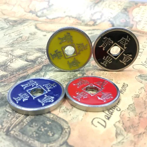 Four Colour Chinese Coin set Magic Tricks Color Change Chinese Ancient Coin Magia Stage Accessories Illusion Props Gimmick