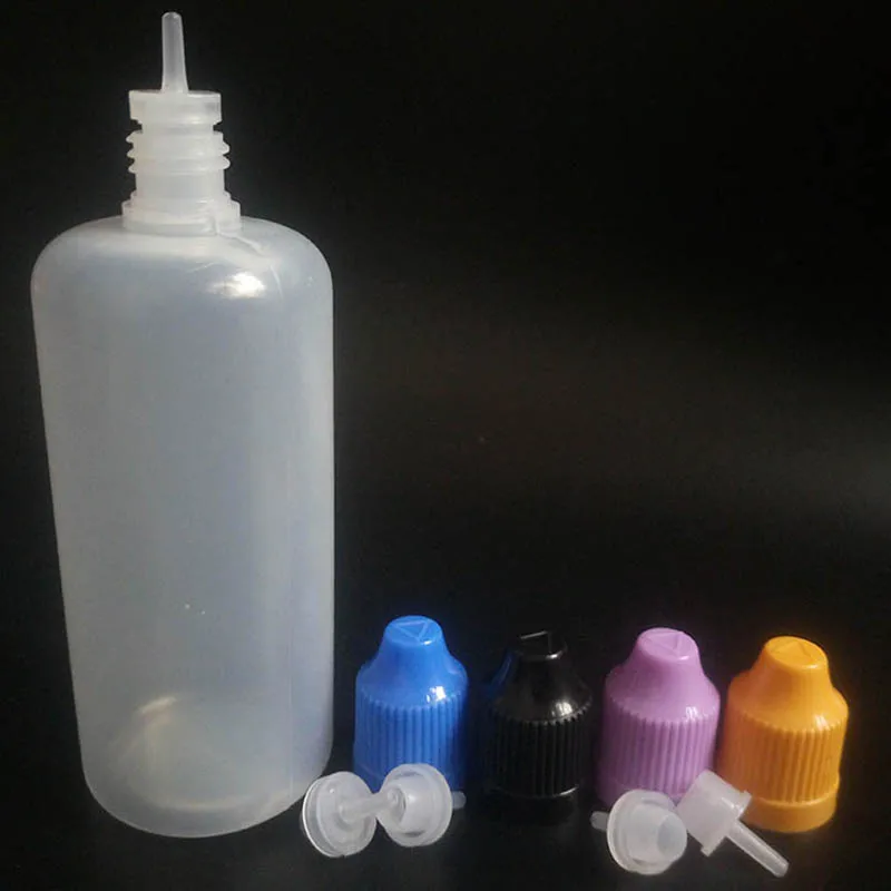 600pcs PE 100ML Plastic Dropper Bottle soft empty Plastic E liquid  Bottles With Childproof Cap and Long Thin Tip