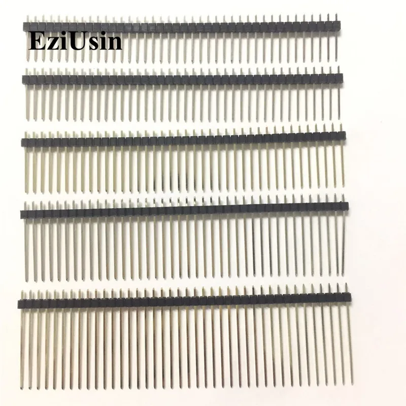 2.54mm Single Row Male Connector PCB Board Pin Header Long 8.5/9.5/13/14/15/17/19/21/25mm 3p 4p 5p 6p 8p 10p 15p Strip Pinheader