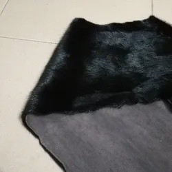 Raw Mink Fur, Smooth Animal Fur, Black Color Pelt, Natural Fur, Approx 20 cm * 50 cm, High Quality, Sell by Piece