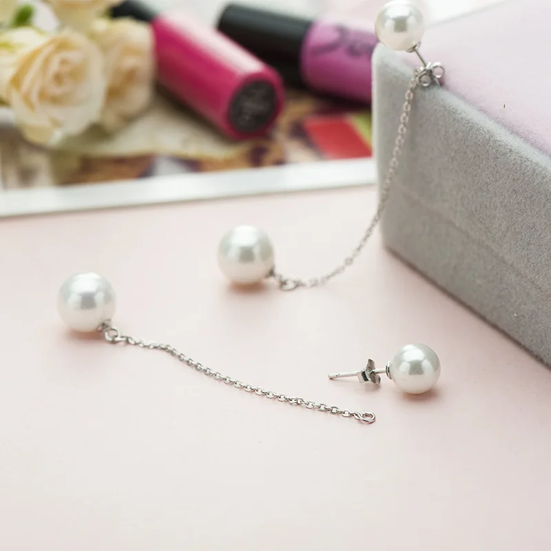 New 925 Silver Earrings Fashion Freshwater Pearl long Earrings Ladies Boutique Silver Jewelery
