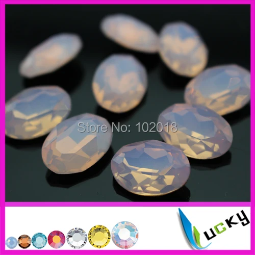 Highest quality K9 stones pointed back! 13x18mm oval egg shape pink opal jewelry crystal rhinestones 30pcs/lot