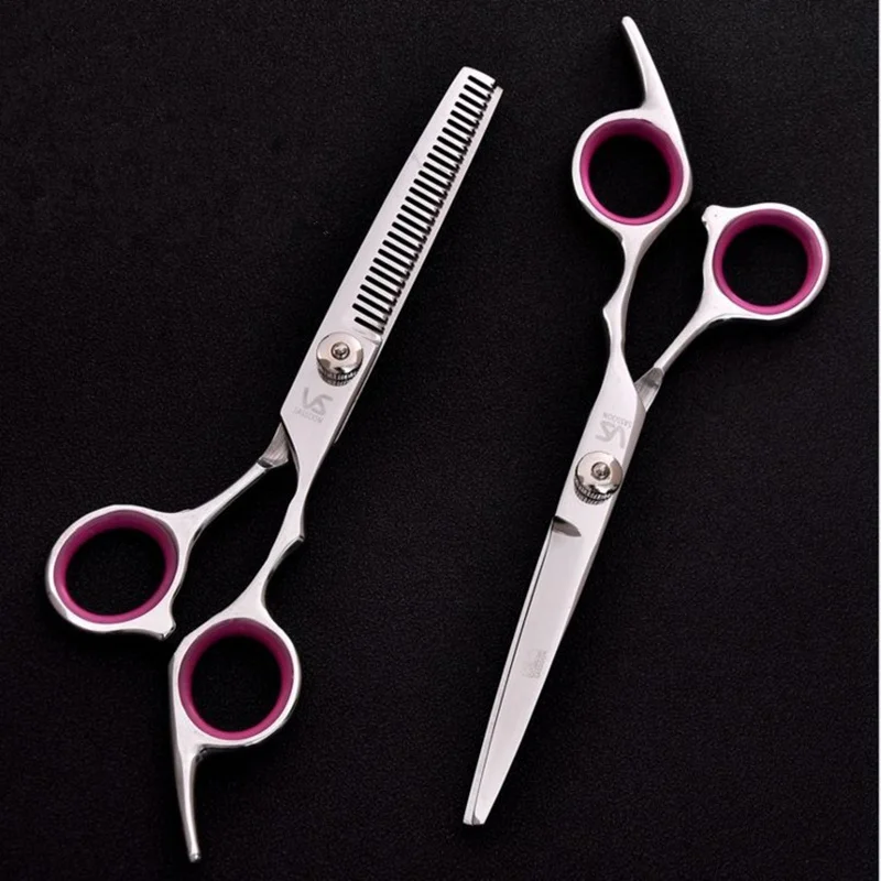 6 inch Cutting Thinning Styling Tool Hair Scissors Stainless Steel Salon Hairdressing Shears Regular Flat Teeth Blades