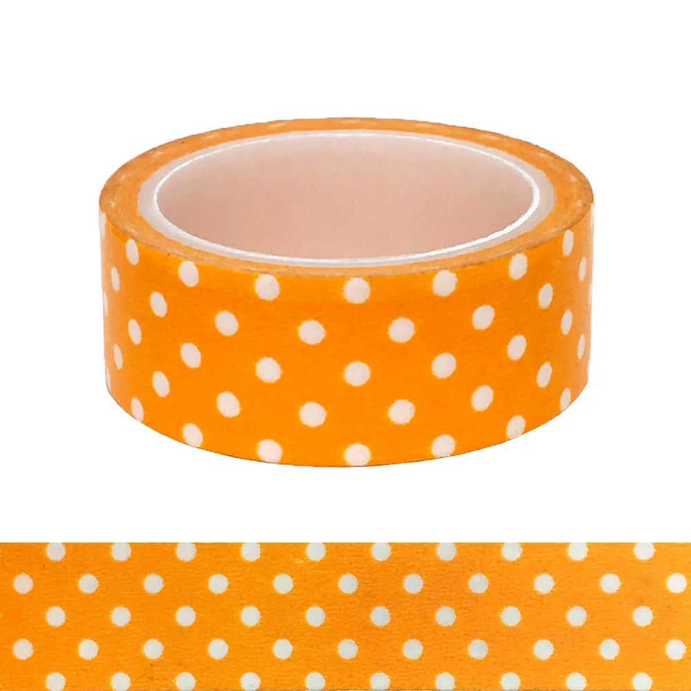 

20pcs/set Special Vigorous Orange-yellow White Circular Wavepoint DIY Decoration Washi Tape Orange Image