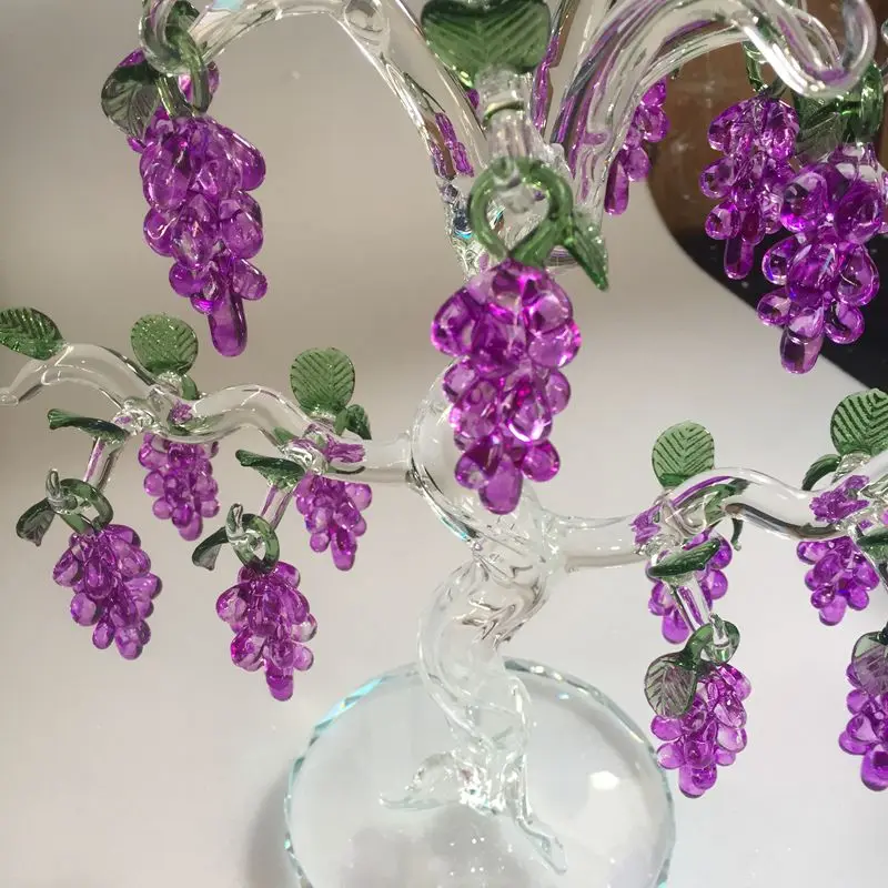 New Release Purple Crystal Glass Grape Christmas Tree Pendant Home Decoration Party Wedding Decoration