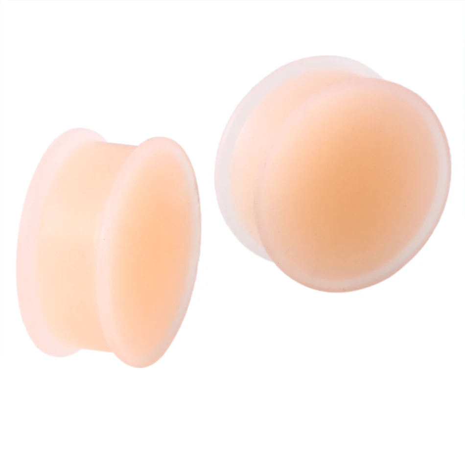 2PCS Skin Silicone Ear Plugs Tunnels Piercings Flexible Earring Gauges Ear Stretchers Silicone Tunnels Expanders Body Jewelry