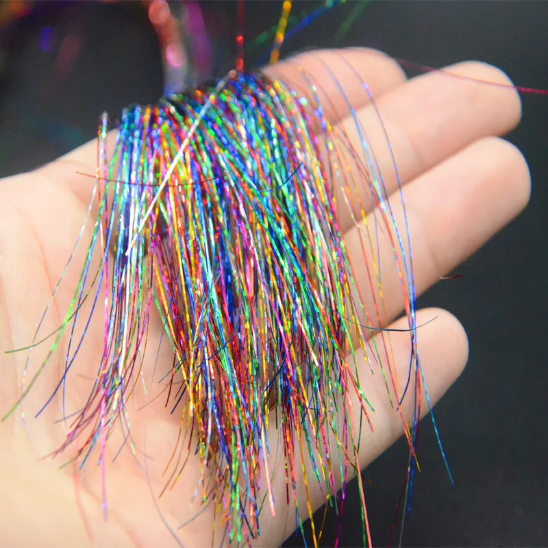 CONTEMPLATOR 3bags new rainbow Flashabou Tinsel fly fishing materials Glittering flash sparkle tinsel for wet flies streamers