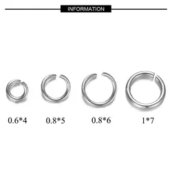 500pcs/lot 3-8mm Jump Ring 316 Real Stainless Steel Lobster Clasp Wholesale Finding Jewelry Supplies