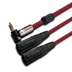 Premium Audio Cable Angled Mini Jack 3.5 to Dual XLR 3 Pin for PC Headphone Sound Mixer 3.5mm to 2 XLR Cable 1M 2M 3M 5M 8M 10M