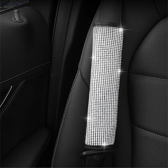 Forro para volante de coche, de cuero sintético con cristales e imitación de diamantes, para mujeres y niñas. Accesorios para automóviles.