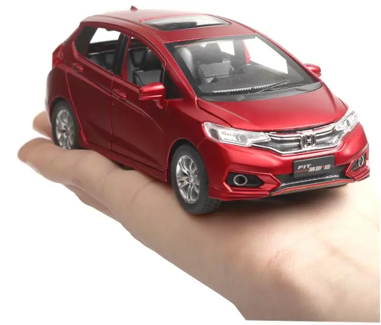 1:32 alloy pull back car models,high simulation Honda Fit,metal diecasts,pull back &flashing & musical,free shipping